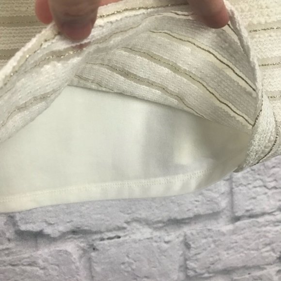 Ann Taylor Metallic Stripe Sleeveless Top Medium - Picture 4 of 7